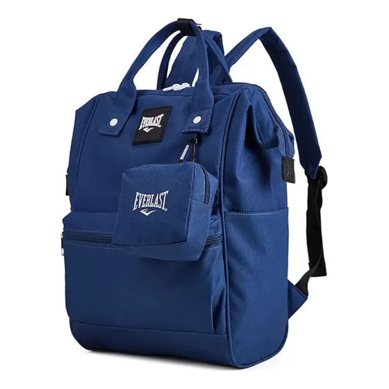 Mochila Cartera Boca De Pez Billetera Everlast Color Azul Oscuro Diseño De La Tela Lisa