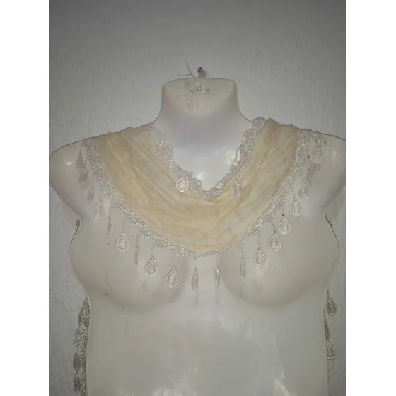 Pañuelo,pashmina, Chalina, Bufanda Con Puntillas Y Bordados 