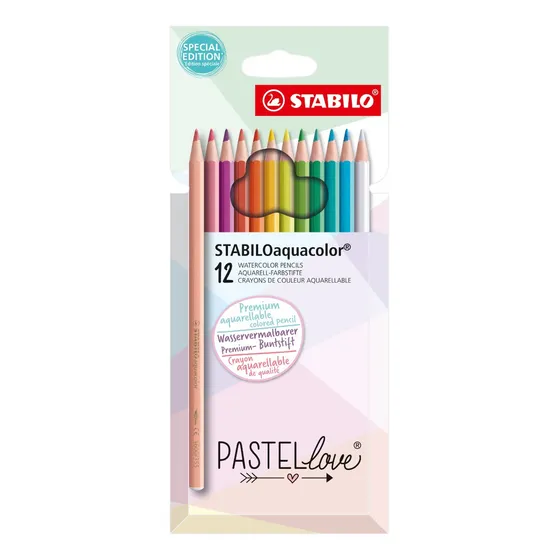 Lapices Stabilo Acuarelables Aquacolor Pastel Love X 12 Color del trazo Imagen