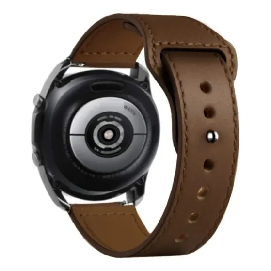 Pulseira 22mm Couro Natural Compatível Haylou Solar Ls05 Cor Marrom