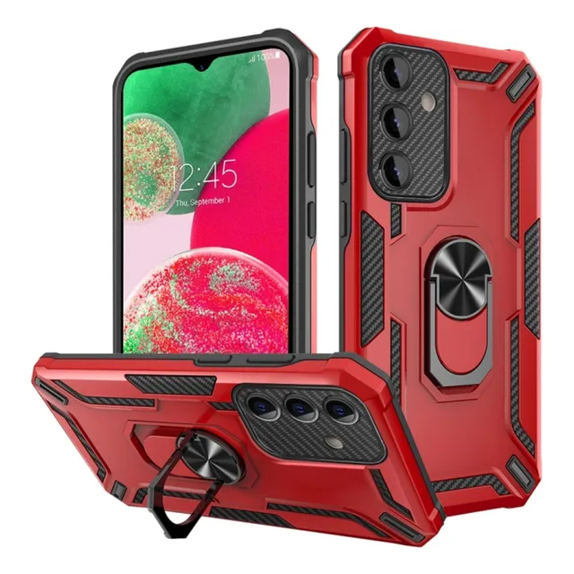 Funda Case Para Zte A31 Plus Holder Parante Con Anillo Rojo