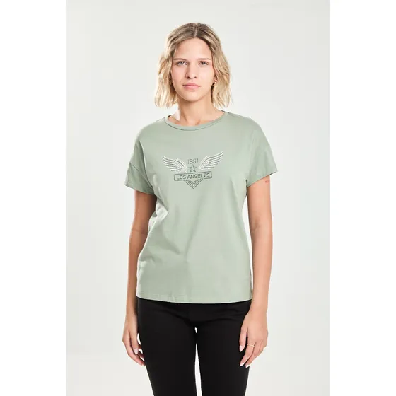 Remera Manga Corta Oversize  Soft Military Koxis Mujer