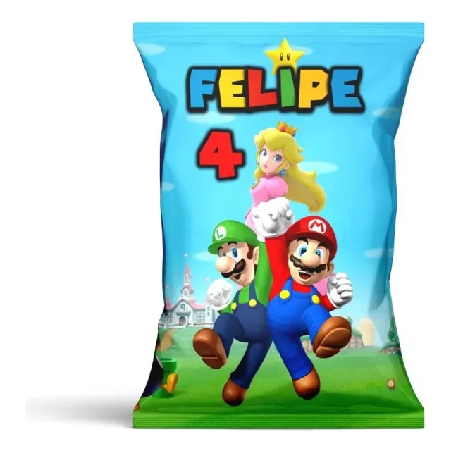 Bolsas Para Sorpresitas Chips Bags Mario Bros. 10 Unid- K