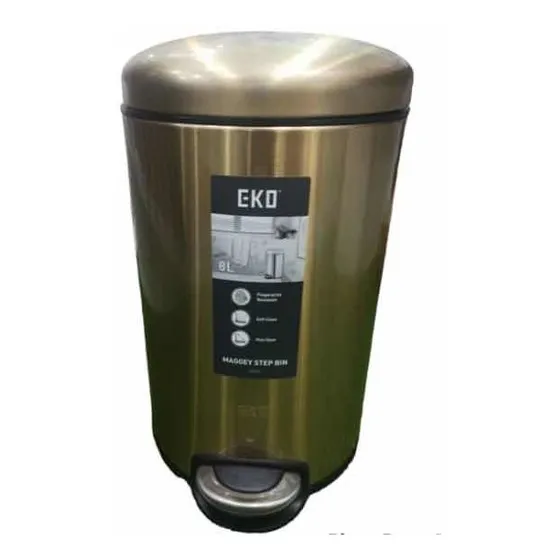 Ferre Papelera Acero Inox Dorada Gold 8 Litros Baños 36*26