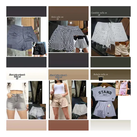 Short Negro Corto Tallas S M Zara Bershka Nike adidas S M L