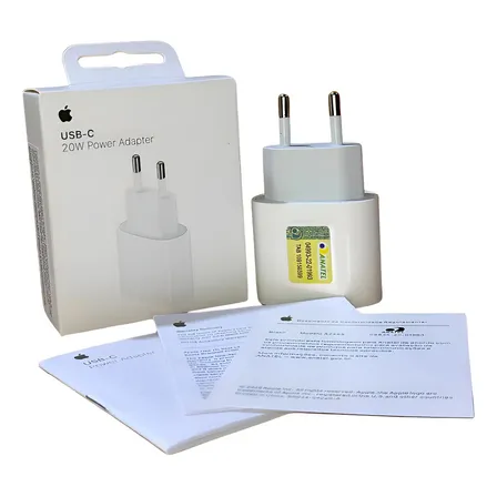 Carregador Fonte Apple 20w iPhone 15 16 Usb-c 100%original Branco