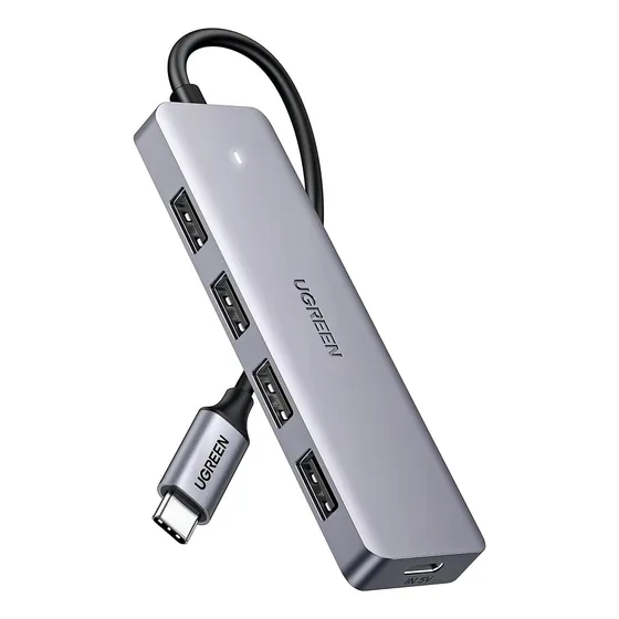 Hub USB Ugreen 70336 cor prateado