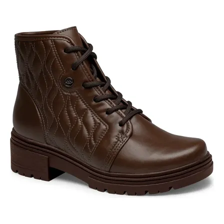Coturno Feminino Dakota Bordado Salto Vertuo Baixo Café Costura Matelassê 37 Br