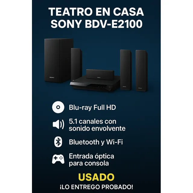 Teatro En Casa Sony Bdv-e2100 5.1 Bluetooth Blu-ray Full Hd