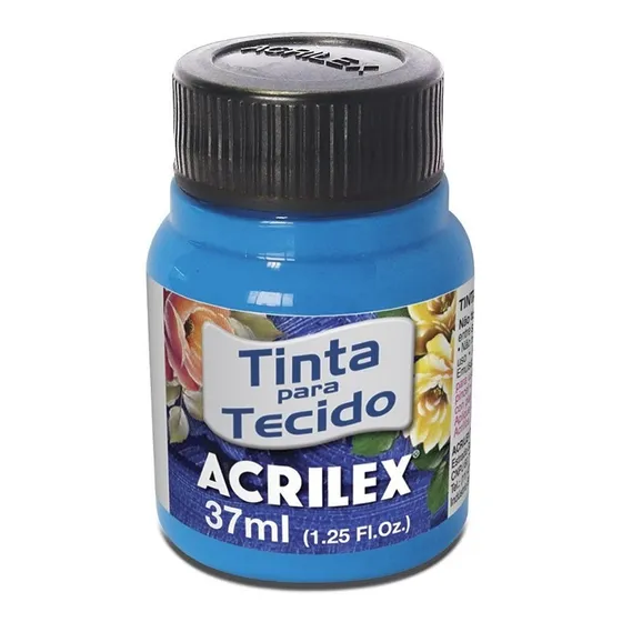 Pintura Para Tela Fluorescente Azul Acrilex 37ml - Mosca