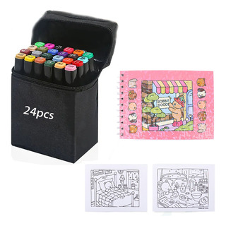 Set De Lápices Para Colorear De Doble Punta, 24 Colores Y Li Set De Lápices Para Colorear De Doble Punta, 24 Colores Y Li
