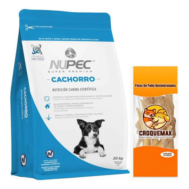 Nupec Cachorro 20 Kg + Patas De Pollo (10pzas)