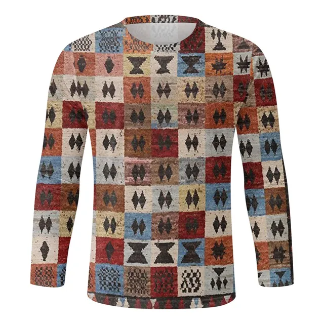Informal Manga Larga Para Hombre Tops Cuello Redondo