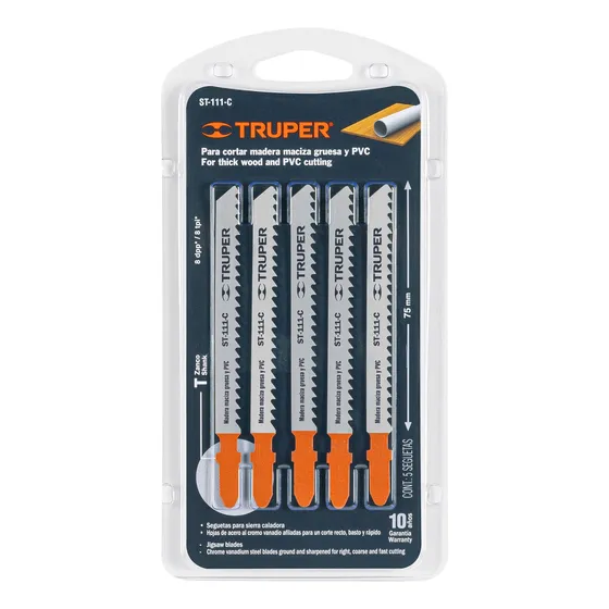 5 Seguetas P/ Caladora Corte Recto Y Rapido P/madera Truper