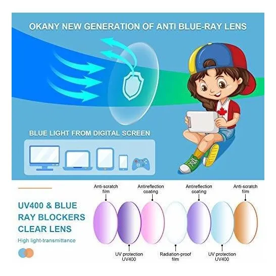 Lente Luz Azul Para Niño 3 Unidade Antideslumbrante Tension
