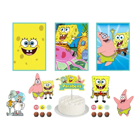 Kit Só Um Bolinho Bob Esponja 