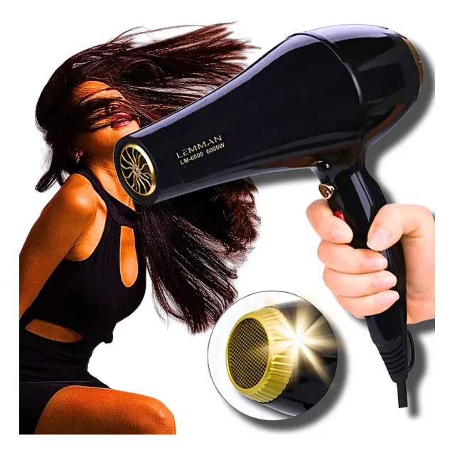 Secadora De Cabello Economico Profesional Lemman 6000w