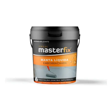 Manta Líquida Emborrachada Flexível Masterfix 4kg Base Àgua Branco Fosco