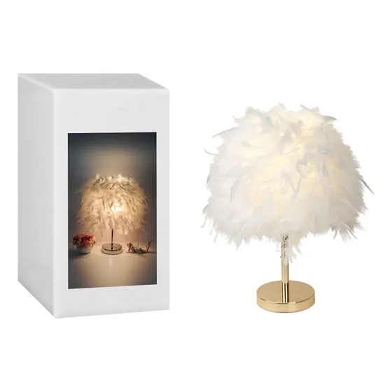 Luces De Hadas Con Pantalla De Plumas Para Dormitorio