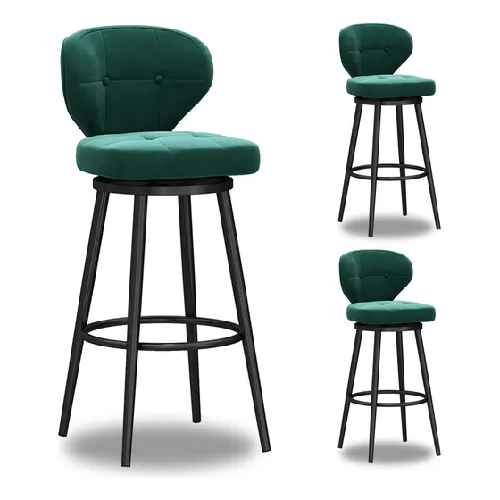 Taburete Bar Giratorio Silla Comedor Juego 3 Metal Para 65