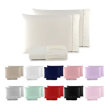 Jogo De Lençol 400 Fios Ponto Palito Cama Queen 3 Pçs Saldão
