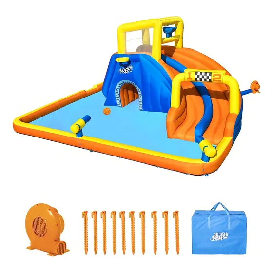 Mega circuito inflable para parque acuático, 220 V, color naranja
