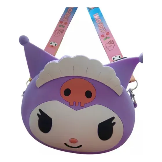 Bolso Cruzado De Silicona Kuromi,  Adorable E Impermeable.3