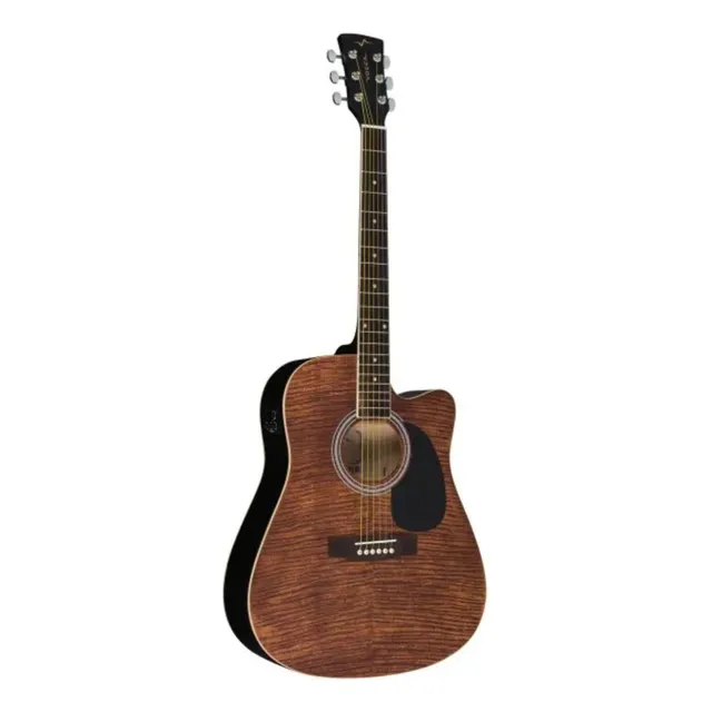 Violão Eletroacústica Vogga Vck370 Para Destros Mahogany Flamed