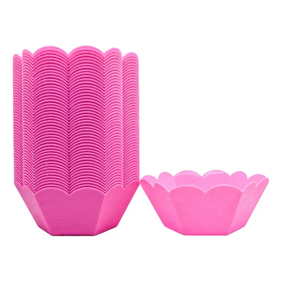 10 Jard Hexagonal De Plástico Rosa  Centro De Mesa.