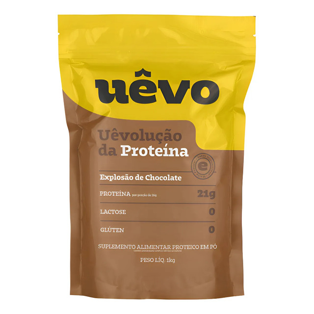 Proteína Uêvo 1kg - Sabor Chocolate - Suplemento Proteico Explosão De Chocolate Proteína Uêvo 1kg - Sabor Chocolate - Suplemento Proteico Explosão De Chocolate