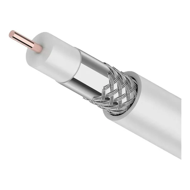 Cable Coaxil Coaxial Rg6 Blanco Negro 10mts - Electroimporta