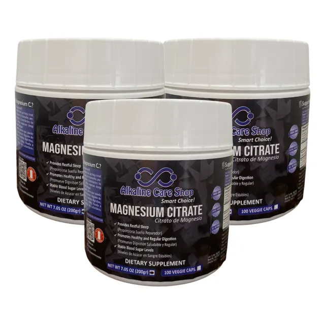 Citrato De Magnesio 600 Gr Alkaline Care Pack 3 (polvo) Natural