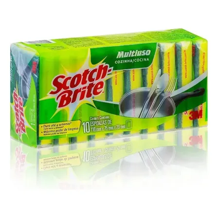 Pacote com 10 Esponjas Multiuso Scotch Brite