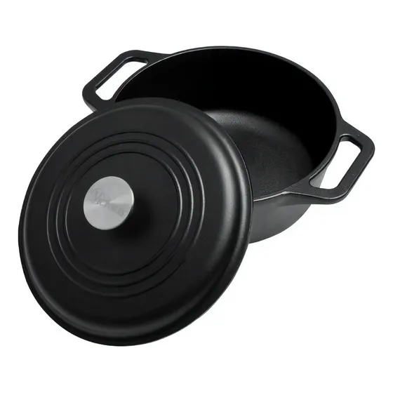 Olla 24 Cm/ 3.8 Litros Hierro Fundido Esmaltado Victoria Color Negro