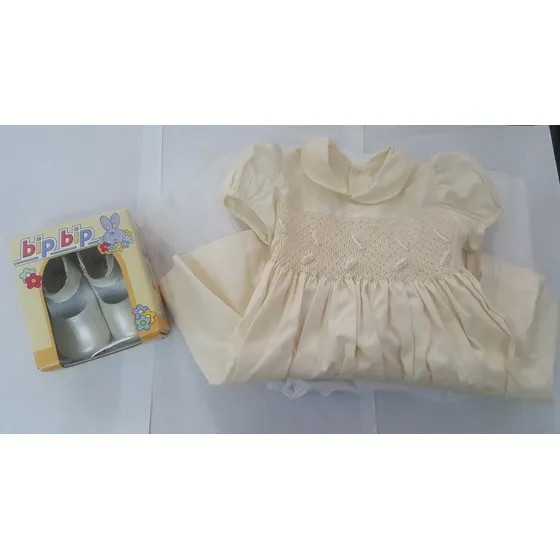 Juego De Vestido Y Zapatos Para Bautizo O Fiesta Cod25-00197