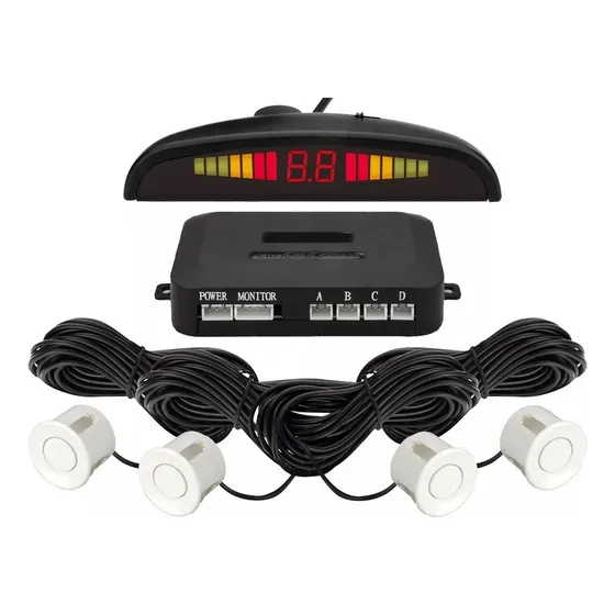 Sensor De Estacionamiento Con Display Y Sonido Color Blanco