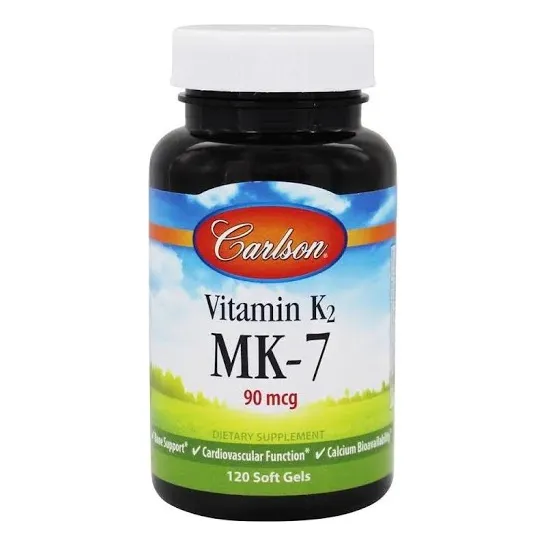 Carlson Labs Vitamina K2 Mk7 90 Mcg 120 Capsulas Blandas Sabor Sin Sabor