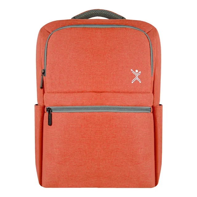 Mochila Para Laptop 15.6 Resistente Sunset Perfect Choice Color Naranja Oscuro Diseño De La Tela Lisa
