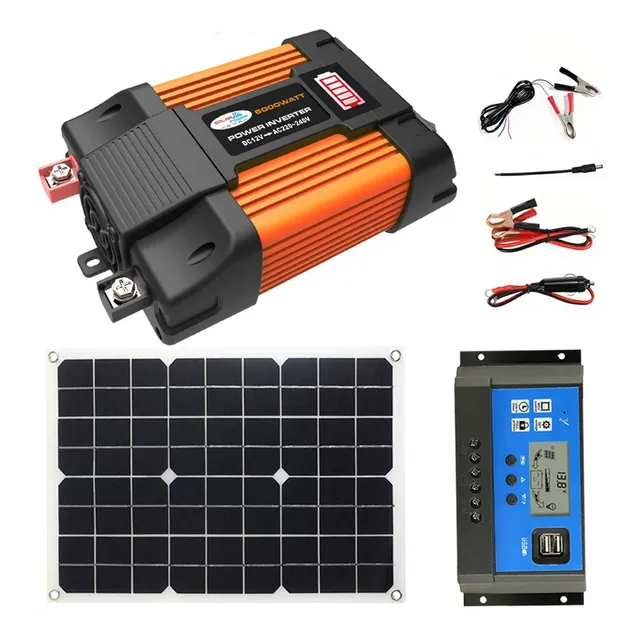 Inversor De Corriente 12v A 110v Encendedor Con Panel Solar