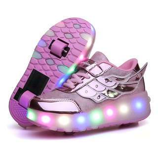 Tenis Patin Patines Led Con 2 Ruedas ExtraĂbles.niña #17a#21 Tenis Patin Patines Led Con 2 Ruedas ExtraĂbles.niña #17a#21