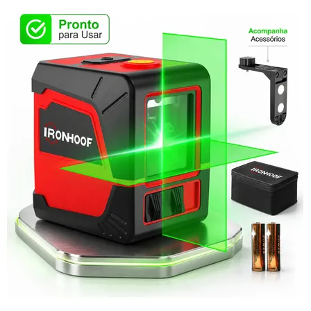 Nivel Laser Verde 2 Linhas Autonivelamento 20m 2 Bateria