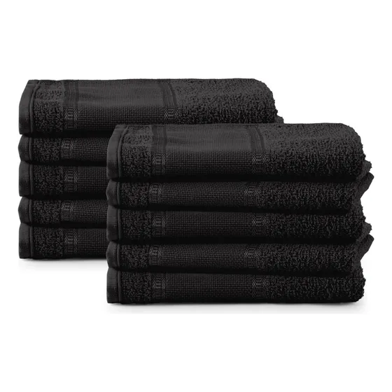 Kit Com 10 Toalhas Lavabo Pretas 29cm X 45cm Para Academia 