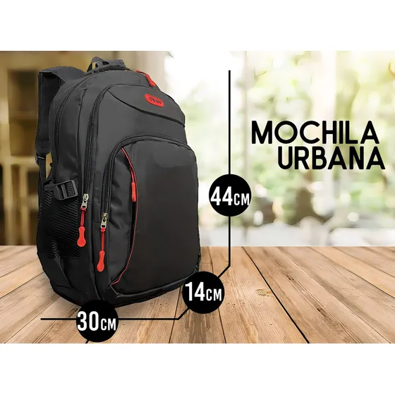 Mochila urbana Owen OWMI10026 color negro/rojo