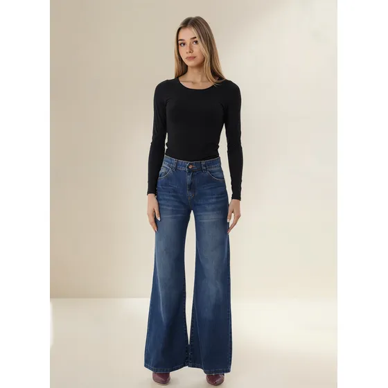 Jeans Wide Leg Striven Modelo Wren, Tiro Alto Rigido
