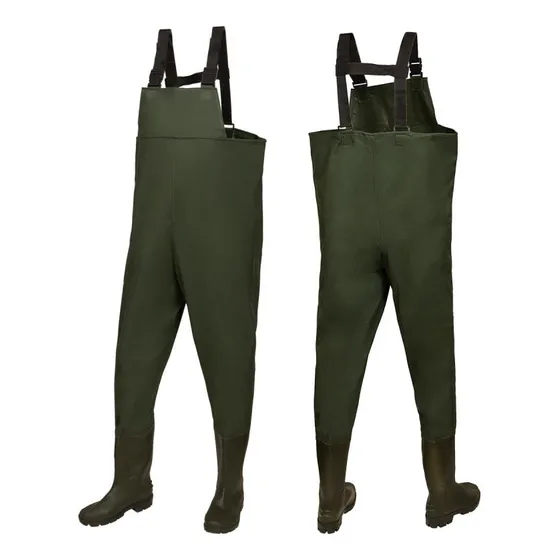 Wader Traje Pesca Con Botas Pvc Reforzado Ajuste A Tiradores