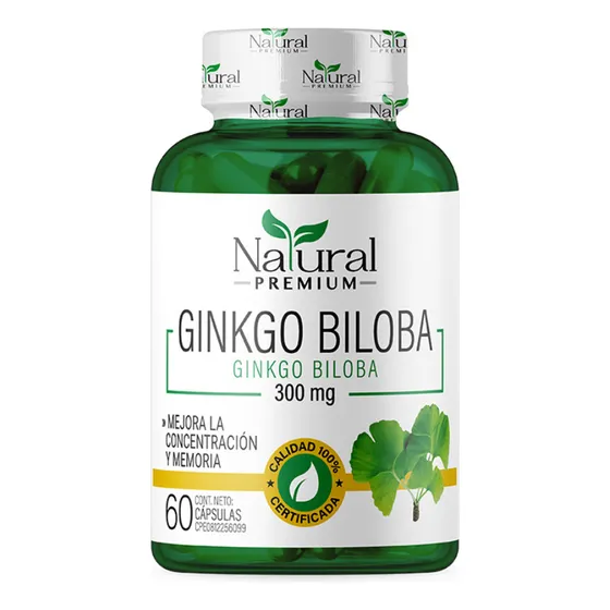 Ginkgo Biloba 300mg Natural Premium 60 Capsulas
