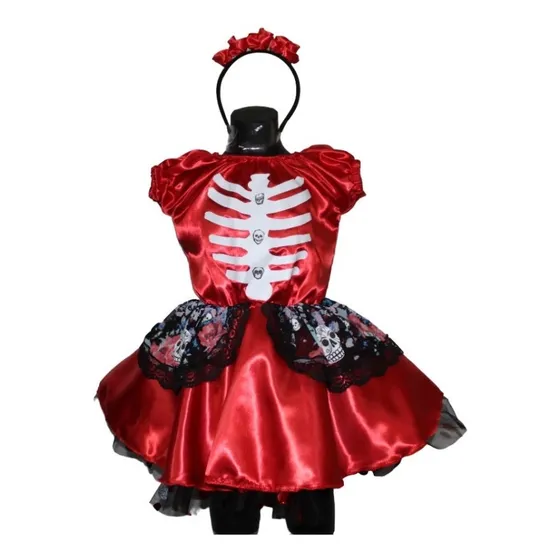 Disfraz Catrina Niña Dia De Los Muertos Coco Talla 10