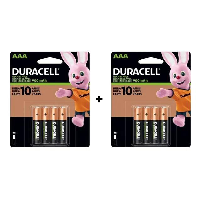 Duracell pack pilas recargables 8 AAA 900mAh 1.2V