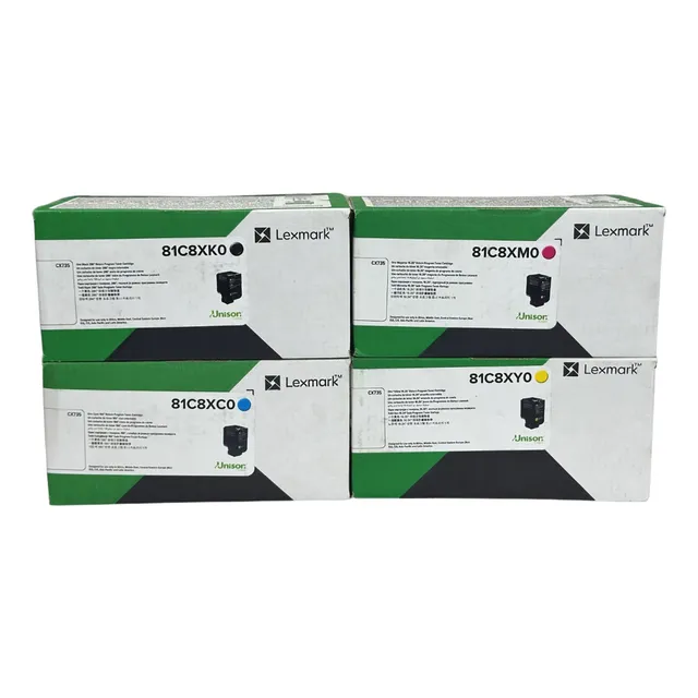 Paq 4 Pzas Toner Lexmark Cx735 Neg / Cyan / Mag / Ama. 81c8x