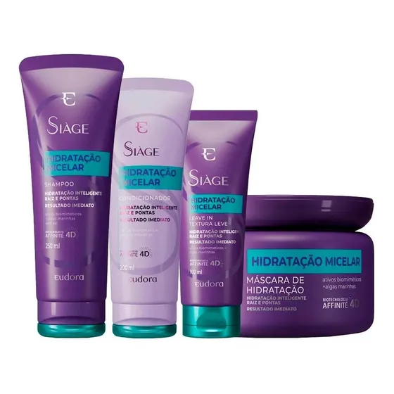 Kit Eudora Siáge Hidratação Micelar - 4 Produtos